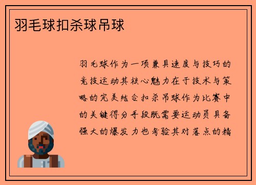 羽毛球扣杀球吊球